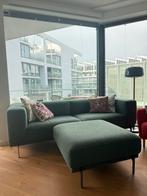 Groene Henk Bank met Hocker - 3 persoons, Huis en Inrichting, Driepersoons, 75 tot 100 cm, Ophalen of Verzenden, Zo goed als nieuw
