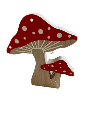 HOUTEN DECORATIE PADDENSTOEL 18 CM nieuw beschikbaar voor biedingen