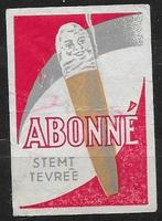 E 9 luciferetiket Abonne, Verzenden, Gebruikt, Luciferdoosjes of -merken