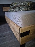 Bed 160x200, evt met gelmatras, Ophalen, Gebruikt, Bruin, Tweepersoons