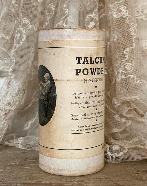 Brocante oude verpakking TALCUM poeder in doosje, Antiek en Kunst, Curiosa en Brocante, Ophalen of Verzenden