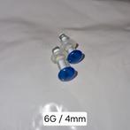 Single flared glazen plugs 4mm, Ophalen of Verzenden, Zo goed als nieuw, Staal, Navelpiercing