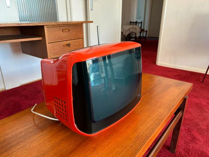 Vintage Philips TV - Oranje Retro Design, Audio, Tv en Foto, Vintage Televisies, Gebruikt, 40 tot 60 cm, Philips, Ophalen