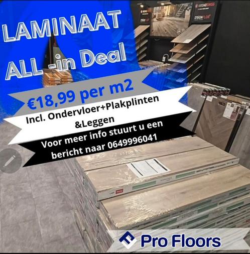 LAMINAAT ALL-IN DEAL €18,99 PERM2‼️, Huis en Inrichting, Stoffering | Vloerbedekking, Nieuw, Laminaat, 75 m² of meer, Ophalen of Verzenden