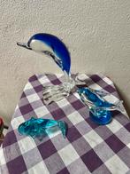 3 glas dolfijnen, Antiek en Kunst, Antiek | Glas en Kristal, Ophalen of Verzenden