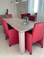 Zo goed als nieuwe eettafel, eiken blad excl. fauteuiltjes., Huis en Inrichting, Tafels | Eettafels, Ophalen, 100 tot 150 cm, Eikenhout