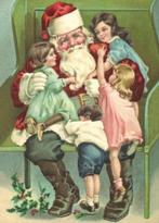 Kerstman met veel kindjes Reliefkaart EF 3014, Verzenden