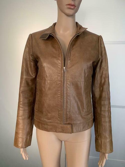 D1201 Vero Moda: maat S=36 echt-leren jasje jas jack bruin, Kleding | Dames, Jasjes, Kostuums en Pakken, Zo goed als nieuw, Jasje
