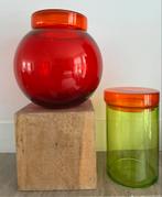 Pols Potten rode voorraadpot met oranje deksel NIEUW, Ophalen, Overige kleuren, Nieuw, Glas