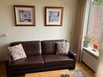 Leren Bankstel + 2 Stoelen, Huis en Inrichting, Driepersoons, Ophalen of Verzenden, Zo goed als nieuw, Rechte bank