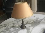Antieke tafellamp met bronzen voet, Huis en Inrichting, Lampen | Lampenkappen, Ophalen of Verzenden, Gebruikt, Rond