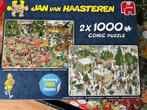 Jan van Haasteren - Het kerstdiner/Kerstbomenmarkt 2x1000 st, Gebruikt, Ophalen of Verzenden, 500 t/m 1500 stukjes, Legpuzzel