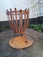 Te koop; Rustieke Vuurkorf met Plaat - Ø40/48cm, Ophalen, Gebruikt, Vuurkorf