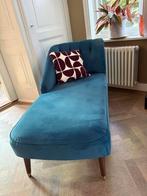 Blauwe velvet chaise longue van MADE, Ophalen, Gebruikt, Eenpersoons, Minder dan 150 cm