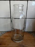 Flesvaas vaas van glas., Overige kleuren, Ophalen of Verzenden, Minder dan 50 cm, Glas