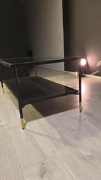 Zwarte Glazen Salontafel, Huis en Inrichting, Tafels | Salontafels, Ophalen, 100 tot 150 cm, 50 tot 100 cm, Minder dan 50 cm