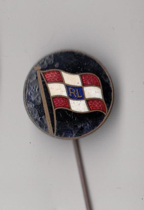 Rotterdamsche Lloyd emaille Scheepvaart Vlag speldje, Verzamelen, Speldjes, Pins en Buttons, Gebruikt, Speldje of Pin, Overige onderwerpen