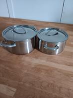 2 RVS Kookpannen met Deksel BK, Huis en Inrichting, Keuken | Potten en Pannen, Kookpan of Snelkookpan, Gebruikt, Ophalen of Verzenden