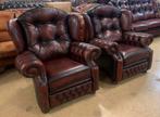 Prachtige Chesterfield Fauteuils Oxblood Red., Huis en Inrichting, Fauteuils, Springvale Suzanne, Ophalen of Verzenden, Zo goed als nieuw