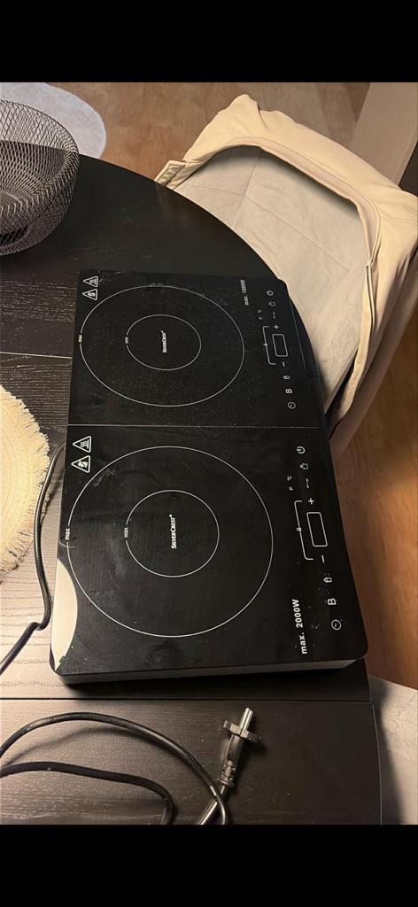 SilverCrest Dubbele Inductiekookplaat - Max 2000W, Witgoed en Apparatuur, Kookplaten, Gebruikt, 3 kookzones of minder, Ophalen of Verzenden