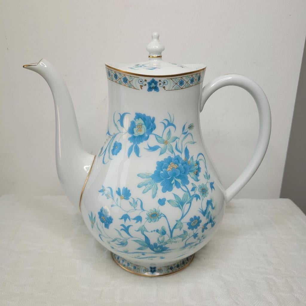 Nankin Haviland Limoges porseleinen theepot blauw goud bloem, Antiek en Kunst, Antiek | Servies los, Ophalen of Verzenden