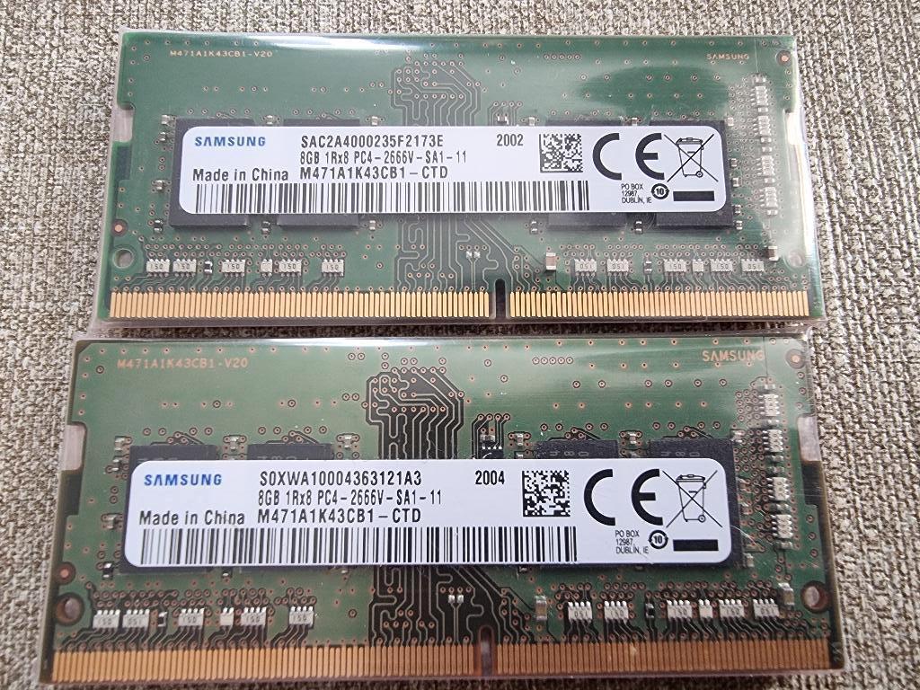 16GB (2x8GB) 2666Mhz DDR4 PC4-21300 1Rx8 Samsung, Computers en Software, RAM geheugen, 2666mhz, DDR4, Ophalen of Verzenden, Zo goed als nieuw