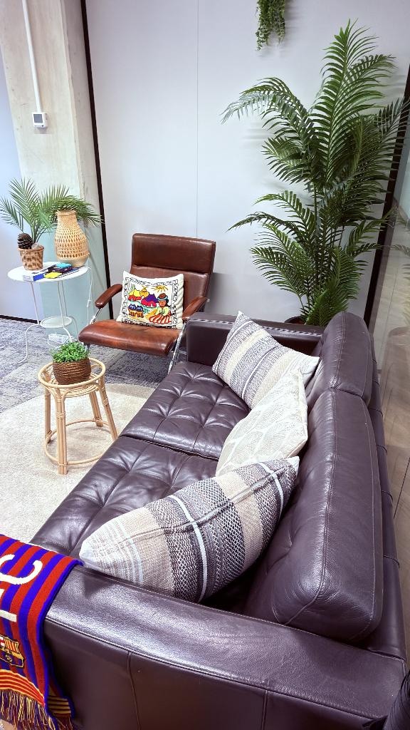 Lounge bank met kussens + gratis stoel, Huis en Inrichting, Ophalen, Gebruikt, Minder dan 75 cm, 150 tot 200 cm