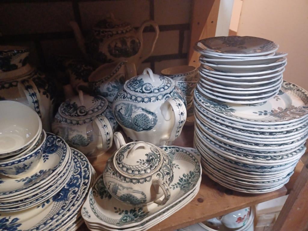 Serviesdelen peacock societe ceramique Maastricht, Ophalen of Verzenden