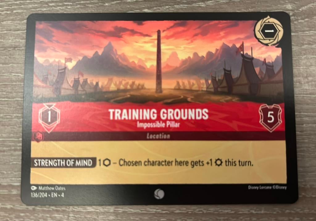 Disney Lorcana Training Grounds pillar 136-204 4URS nonfoil, Ophalen of Verzenden, Zo goed als nieuw, Losse kaart