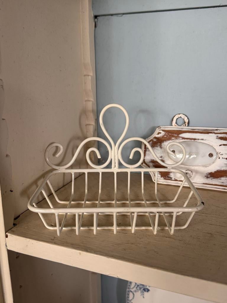 Brocante zeepbakje van geplastificeerd draad, Ophalen of Verzenden