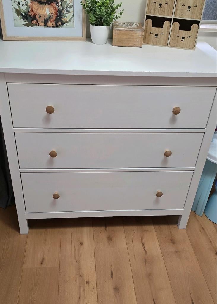 Witte ladekast met 3 lades Ikea HEMNES, Huis en Inrichting, Kasten | Ladekasten, Ophalen, 50 tot 100 cm, 3 of 4 laden, Minder dan 100 cm