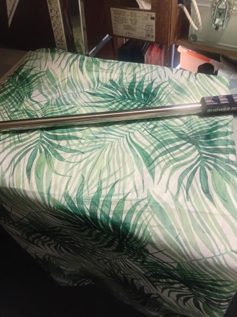 Douche gordijn plus nieuwe stang, Ophalen, Nieuw, Wit