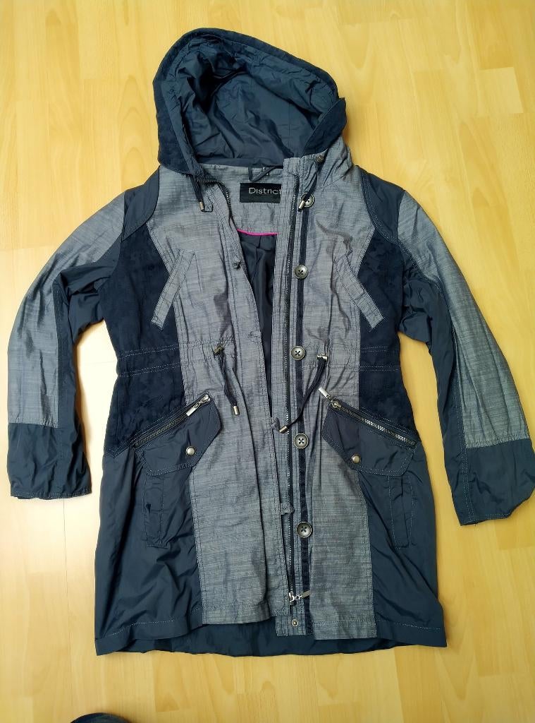 Z.g.a.n. mooie blauwe zomerjas merk District - Maat L, Blauw, Maat 42/44 (L), Ophalen of Verzenden, Zo goed als nieuw