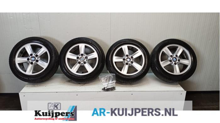 Sportvelgenset + winterbanden van een BMW 1-Serie, Auto-onderdelen, Banden en Velgen, Gebruikt, -, -, -