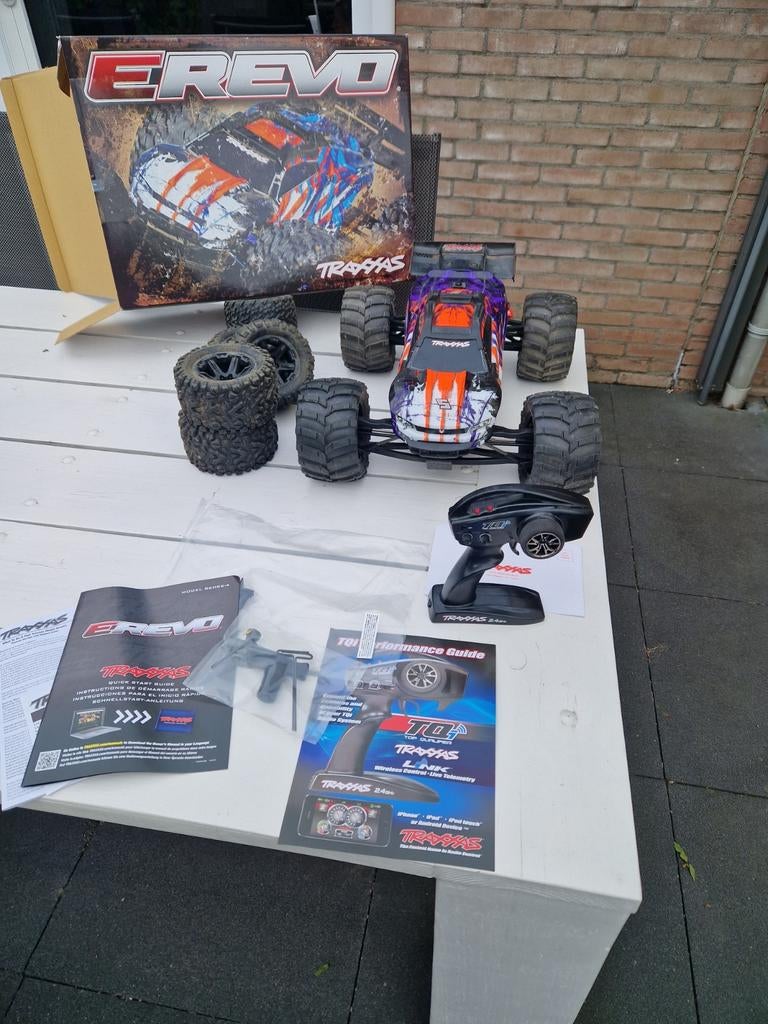 Traxxas E-Revo 2.0 VXL Brushless Monster Truck, Gebruikt, Auto offroad, RTR (Ready to Run), Schaal 1:8
