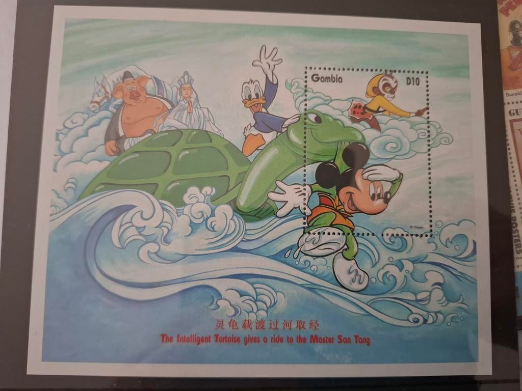 Blok Gambia Mickey Mouse en Donald Duck, Ophalen of Verzenden, Overige landen, Postfris