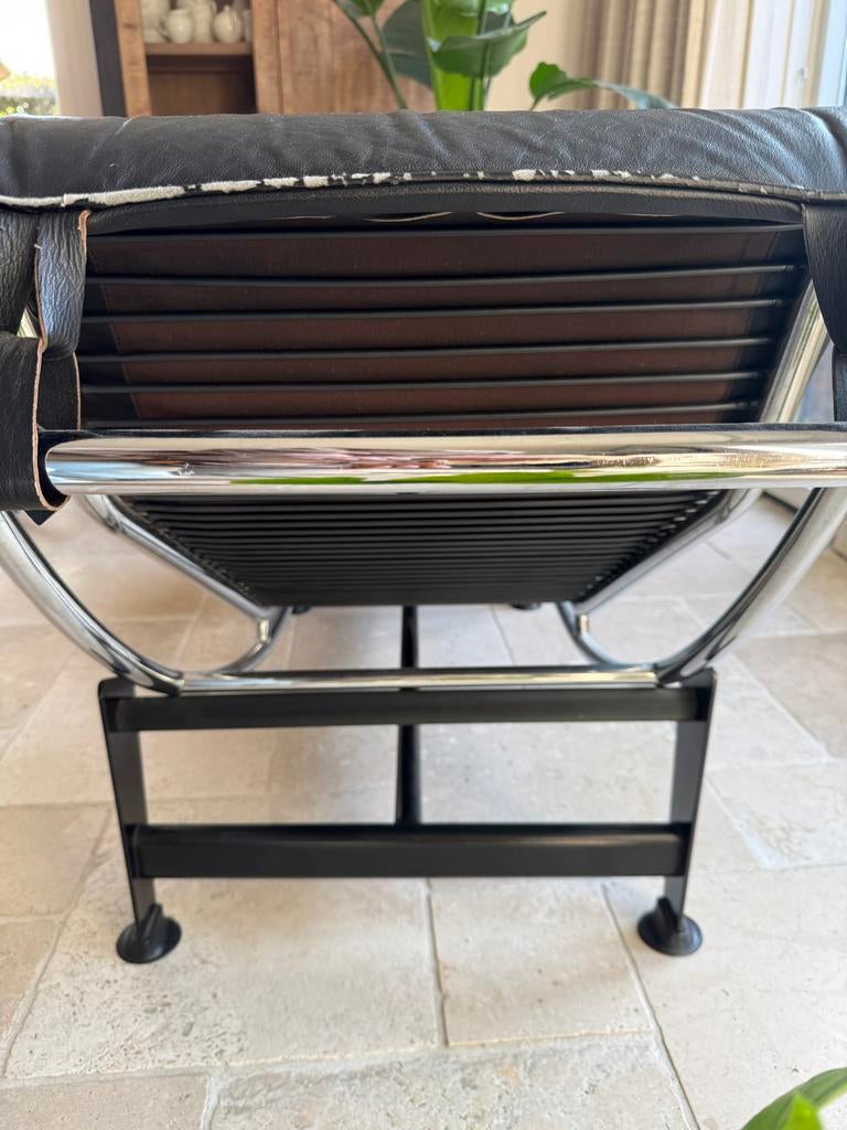 Corbusier LC4 Chaise Longue - Zwart leer, gebruikt, Ophalen, Gebruikt, Eenpersoons, Leer