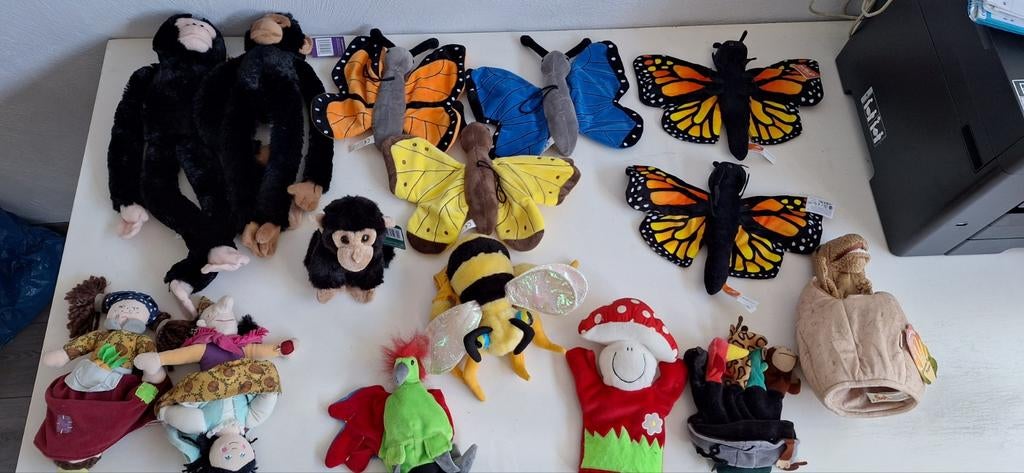 15 Nieuwe Handpoppen & Vlinders - Ideaal voor Kleuterklas, Ophalen of Verzenden, Nieuw, Meisje