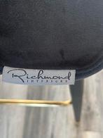 2 x Luxe Richmond  barkruk, zwart velours, goud accent, Huis en Inrichting, Barkrukken, Ophalen, Met voetsteun, Zo goed als nieuw