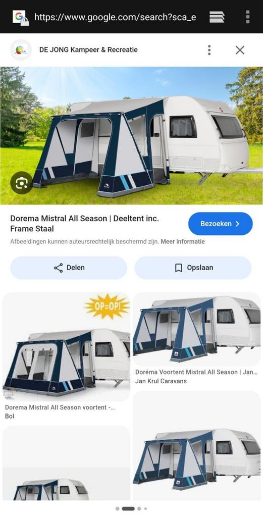 Dorema voortent, Ophalen of Verzenden, Gebruikt, Dorema