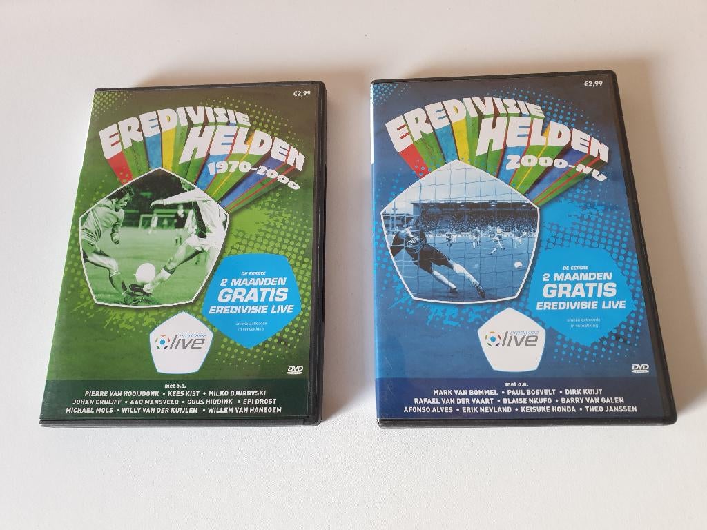 2 dvds - Eredivisie Helden 1970-2000 / 2000-Nu, Cd's en Dvd's, Dvd's | Sport en Fitness, Voetbal, Gebruikt, Alle leeftijden, Boxset