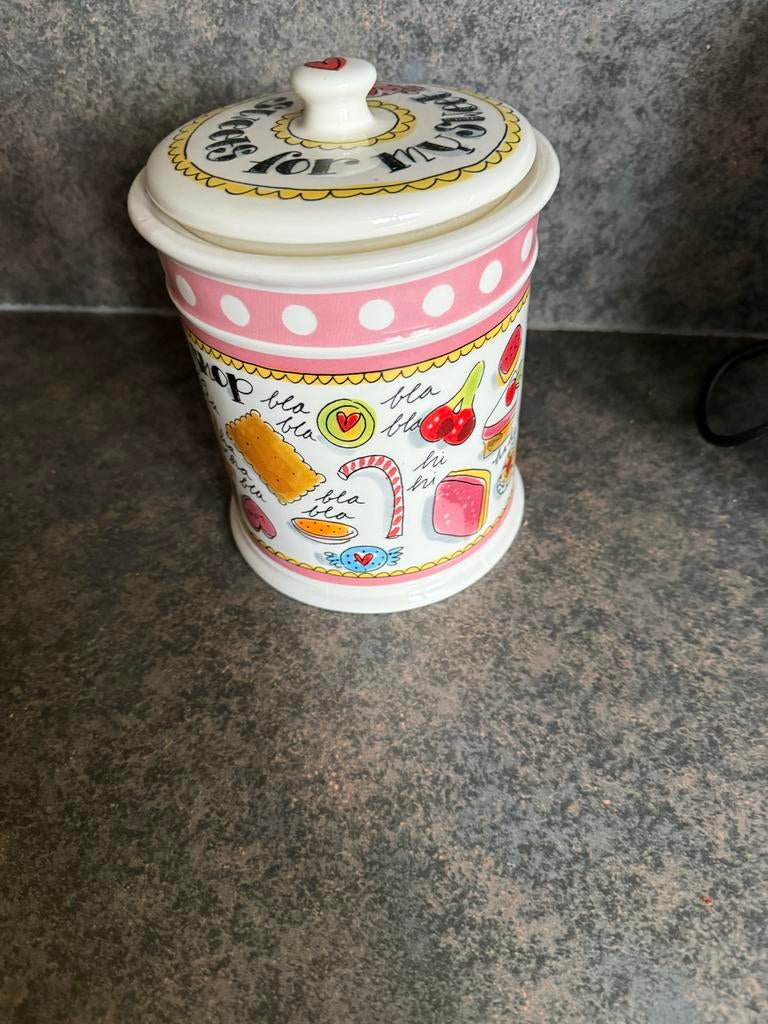 Blond Amsterdam Snoeppot - Voorraadpot, Huis en Inrichting, Gebruikt, Voorraadpot, Steen/keramiek, Meerkleurig