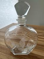 Glazen karaf met gegraveerd hert – whisky decanter met stop, Ophalen of Verzenden