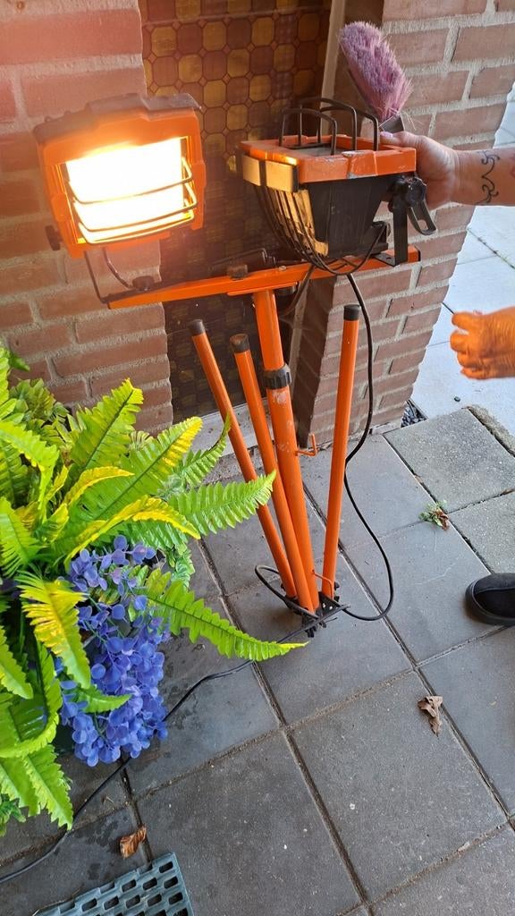 Bouwlamp met statief, 1 lamp mist, Ophalen