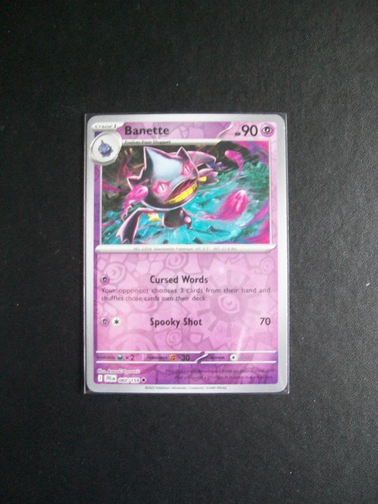 9165. Nieuwe Pokemon Kaart Holofoil BANETTE HP 90 (060/159), Verzenden, Nieuw, Losse kaart, Foil