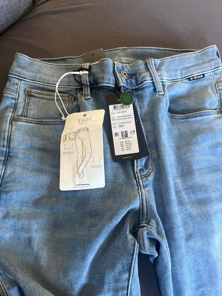 G-Star 3301 Skinny jeans, Kleding | Dames, Spijkerbroeken en Jeans, Ophalen of Verzenden, Nieuw, Blauw, W28 - W29 (confectie 36)