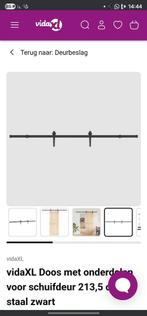 Schuifdeur railsysteem 213,5 cm staal zwart, 120 cm of meer, Binnendeur, Nieuw, Ophalen of Verzenden