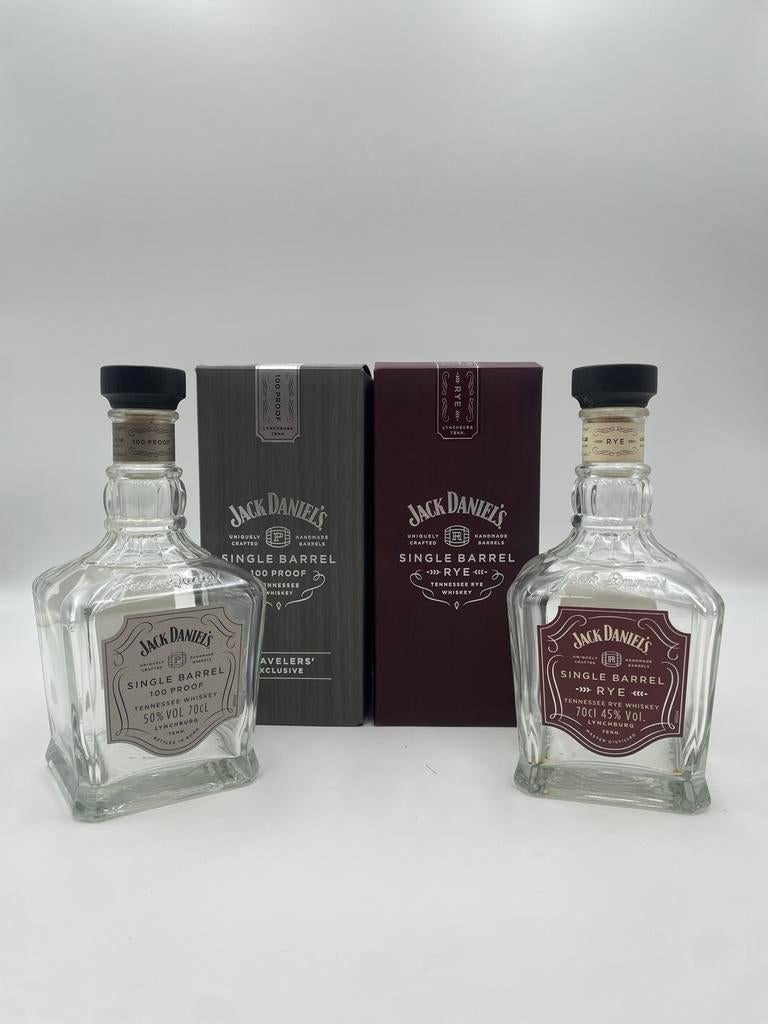 Lege Jack Daniel's Single Barrel flessen met doos, Ophalen of Verzenden, Gebruikt, Overige typen