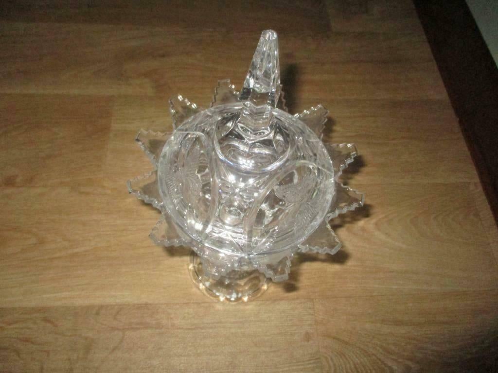 kristallen pot antiek met deksel puntgaaf fraai, Antiek en Kunst, Antiek | Glas en Kristal, Ophalen of Verzenden