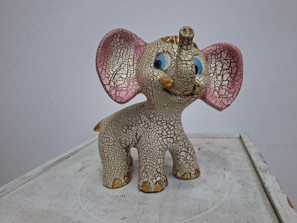 vintage oud handgemaakt zwaar olifant beeld, Ophalen of Verzenden